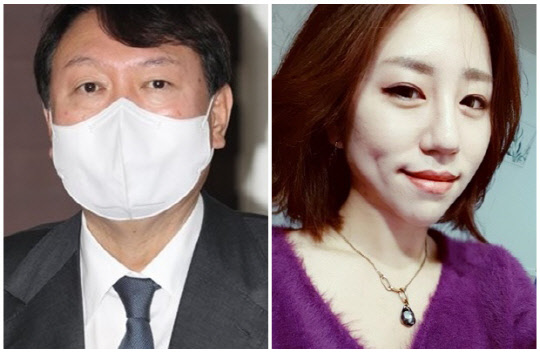 윤석열(왼쪽) 국민의힘 대선 후보와 조성은씨. 조성은 페이스북, 연합뉴스